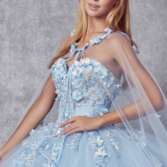 COPY - Blue Quencenara pageant prom wedding party ball gown - Picture 4 of 7